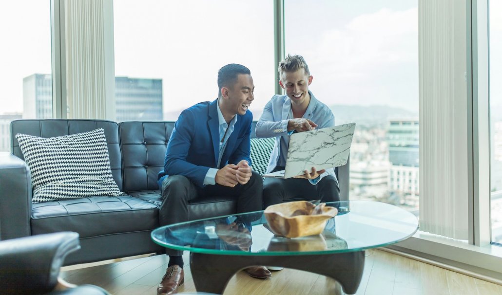 two business owners in an office